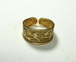 Egyptian Amun Goddess Yellow Gold 18K Ring Stamped Pharaonic 4.2 Gr all sizes - $512.50