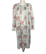 Vintage CHELSEAS COTTAGE Blue Pink Floral Cottage Core Fleece Lined Nigh... - $32.66