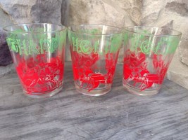 3 Vintage 4.5 inch Sour Cream Glass santa Happy Holiday  reindeer sleigh... - £23.50 GBP