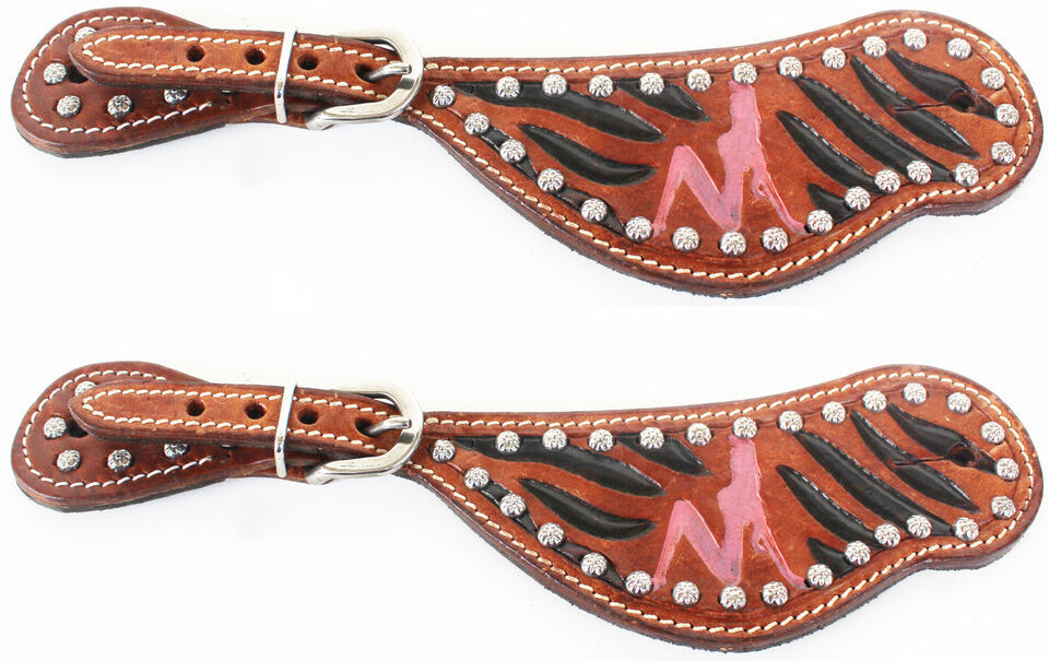 Horse Western Riding Cowboy Boots Leather Spur Straps Tack  7424 - $26.72