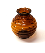Vintage Honey Gold 5¼” BEEHIVE Vase - Marked USA, Possibly Blenko - SHIP... - £21.07 GBP