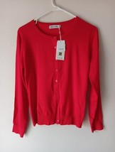 Grace Karin Red Long Sleeve Cardigan Size Medium New With Tags Button Down - £10.98 GBP