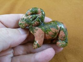 Y-RAM-712) green orange Unakite RAM SHEEP gemstone carving FIGURINE BIGH... - $24.99