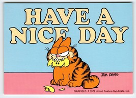 Garfield Have A Nice Day Postcard Cat Jim Davis Comic Orange Tabby Kitten 1978 - £7.25 GBP