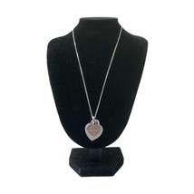 Tiffany &amp; Co. elsa peretti Return to Double Heart Pendant Necklace Silve... - £150.45 GBP