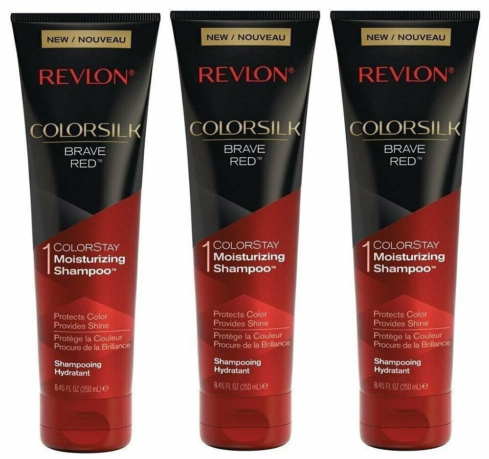 (3 Ct) Revlon Color Silk Moisturizing Shampoo Brave Red ColorStay 8.45 fl oz - $21.77