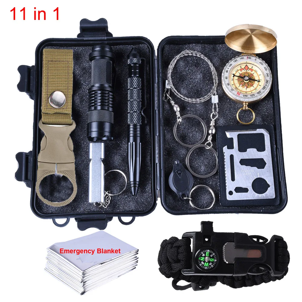 Survival Kit Set Camping Travel Multifunction Equipment First Aid SOS Wilderness - £26.63 GBP