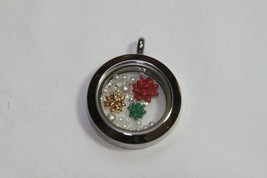Origami Owl Living Locket Set (New) Med Silver Ll Hinged W/CHRISTMAS Charms & Cn - £44.89 GBP