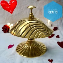 Vintage Brass Polished Sea Scallop Style Table Bell, Reception Bell, Off... - $38.49