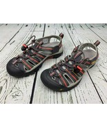 Womens Hiking Sandal Size 6 Black Tan Red - $80.75