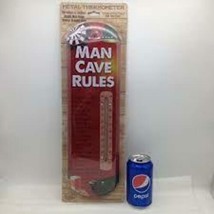 Metal Thermometer, Man Cave Rules - $19.79