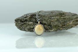 Genuine Australian Opal Necklace Sterling Silver Elegant Natural Opal Pendant - £127.76 GBP