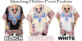 Womens Sweet Heart Dashiki Shirt AmericanDashiki 100% Cotton - $12.00