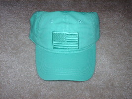 Men&#39;s Tonal American Flag Cotton Twill Hat Cap 1 Size Brand New Aqua Turquoise - £8.01 GBP