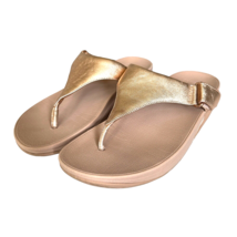Fitflop Lulu Glitz Canvas Thong Sandal Flip Flop Pink Shimmer Adjustable Size 8 - £27.91 GBP