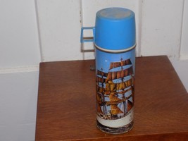 Vintage King Seeley Tall Ship Metal Thermos with Cap &amp; Cup - $817.46 MXN