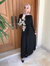 2021 Embroidery Abaya Dubai Turkey Muslim Dress Evening Wedding Dress Kaftan Isl - £74.69 GBP