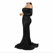 Fashion Nova Got Class Sequin Gown Black Maxi Size XS - £42.05 GBP