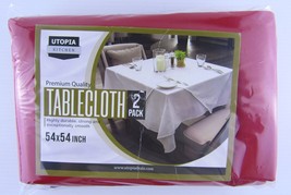 2 Pack, Red Table Cloth, 54&quot; x 54&quot;, Utopia Kitchen - £4.60 GBP