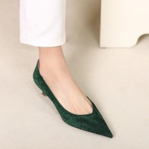Pointed Toe Dress Shoes For Women Elegant Pumps  Slip On Natural Suede Women Sho - £97.77 GBP