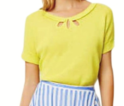 Anthropologie Sun Spot Top X Small OVERSIZED Yellow Top Cut Outs Breathable NWT - £46.41 GBP