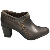 Clark Araya Morgan Ankle Zipper Booties Womens Size 7 Black Gray Stacked... - $31.55 CAD
