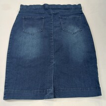 One 5 One MS14252Z Women's Blue Cotton Blend Stretch Denim Slit Skirt Size Large image 14