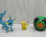 Pokemon VAPOREON Picachu WCT Figures 2019 Wicked Cool Toys + dusk ball lot - £13.95 GBP