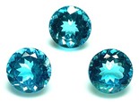 Top Grade Natural Blue Topaz Round Shape Faceted Gemstone Pair 15 mm, Calibrated - $640.00