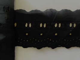 1 yard Black insert cotton eyelet trim 2 3/4” - $2.42 CAD