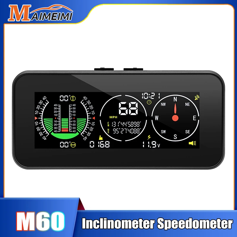 HD For HUD M60 Digital Speed Slope Meter Inclinometer M50 GPS Speedometer - £32.80 GBP+