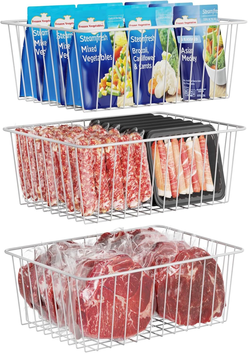 Ispecle Freezer Organizer Bins - 3 Large Freezer Baskets For 8.5 / 11 /,... - $44.99