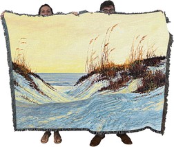 Dune Blush Blanket By Roger Bansemer - Coastal Ocean Beach Gift Tapestry Throw - $77.92