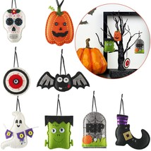 8 Pieces 3D Halloween Felt Tree Ornaments Mini Skull Hanging Decorations Small P - £15.81 GBP