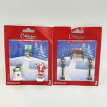 Cobblestone Corners Winter Christmas  Santa Snowman Street Light Bench Lot - £10.26 GBP