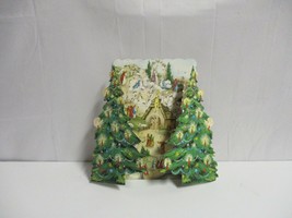 Vintage Advent Christmas Tree Countdown Calendar Nativity Germany Stand up - £27.45 GBP