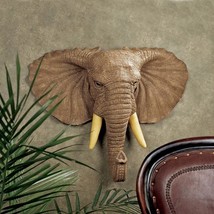 Elephant Trophy Head Bust Wall Sculpture Display - £198.22 GBP