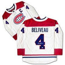 Jean Beliveau Autographed White Montreal Canadiens Jersey - £338.13 GBP