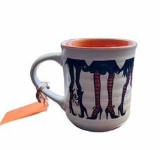 Halloween Cobwebs &amp; Cauldrons Cup Mug Squad Ghouls Witches Legs - £11.82 GBP