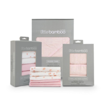 Little Bamboo Hooded Towel &amp; Washers - Dusty Pink Gift Set - £104.30 GBP