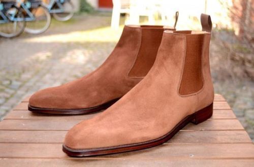 New Handmade men beige boots, suede leather boot for men, men dress formal boot
