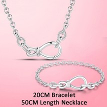 925 Silver Jewelry Sets Infinity Forever Love Bracelet for Women Infinite Clasp  - £31.46 GBP