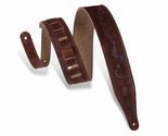 Levy&#39;s Leathers MS17T03-BRN 2.5-inch Suede-Leather Guitar Strap Tooled w... - £36.44 GBP