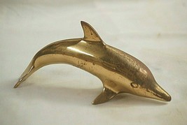 Vintage Brass Dolphin Porpoise Fish Marine Nautical Beach Ocean 8-1/4” Figurine - £19.04 GBP