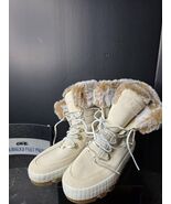 Sperry Women’s Winter Boots Faux Fur Lined Lace-Up Ivory Cream NEW - $98.99