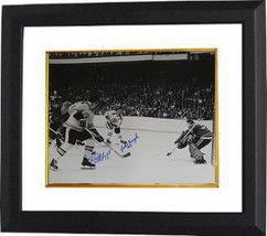 Fred Stanfield & Johnny Bucyk signed Boston Bruins 16x20 B&W Photo Custom Framed - $134.95