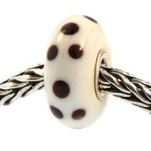 Authentic Trollbeads Glass 61146 Brown Dot RETIRED - $13.52