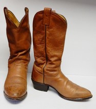 TONY LAMA Men&#39;s Leather Boots Western Cowboy Brown Camel USA Size 9 EE Vintage - £71.08 GBP
