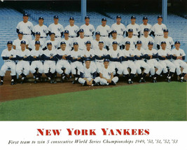 1954 NEW YORK YANKEES 8X10 TEAM PHOTO BASEBALL PICTURE NY 5 CONSECUTIVE ... - £3.94 GBP
