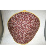 Handmade Burgundy Paisley Patterned Tea Cozy Yellow Trim - £6.73 GBP